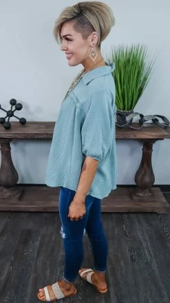 The ZigZag Stripe Green Noteworthy Style Top TOPS & TUNICS