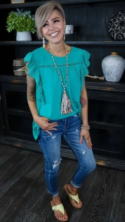 BiBi Green Riverside Dance Top