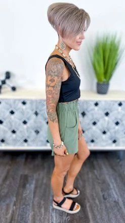 The ZigZag Stripe Green Rooftop Lunch Shorts [NO RETURNS]