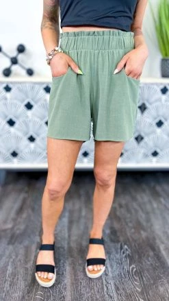 The ZigZag Stripe Green Rooftop Lunch Shorts [NO RETURNS]