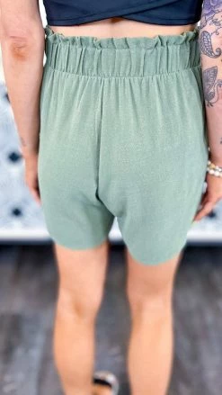 The ZigZag Stripe Green Rooftop Lunch Shorts [NO RETURNS]