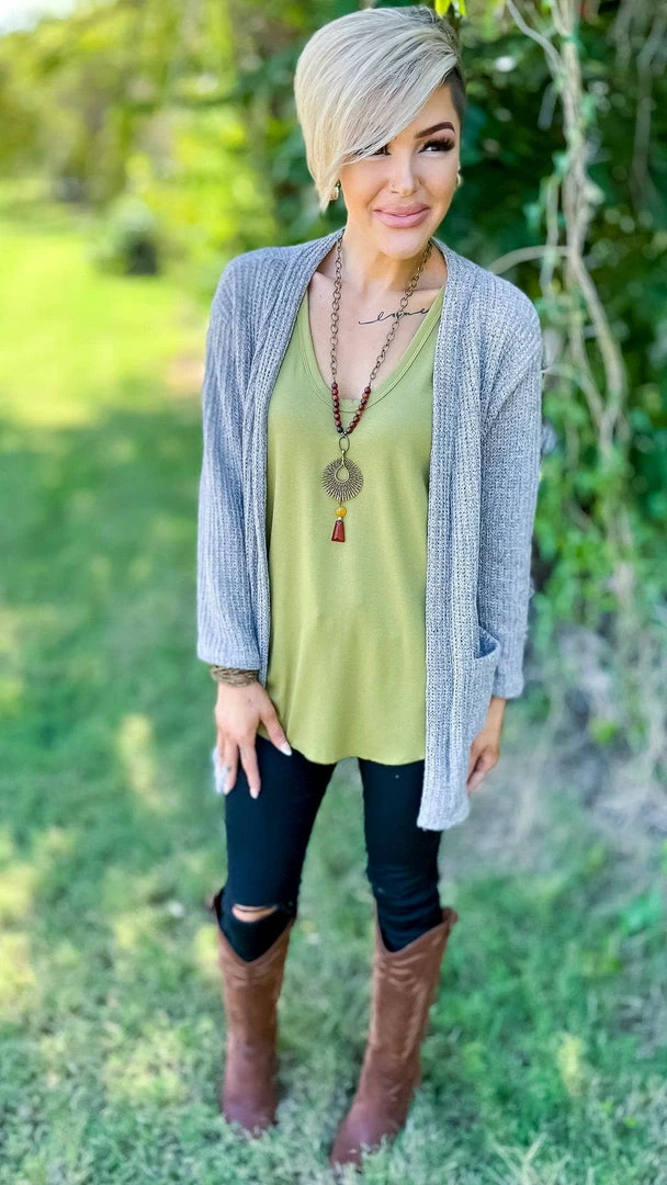 The ZigZag Stripe Green Stellar Time Tank