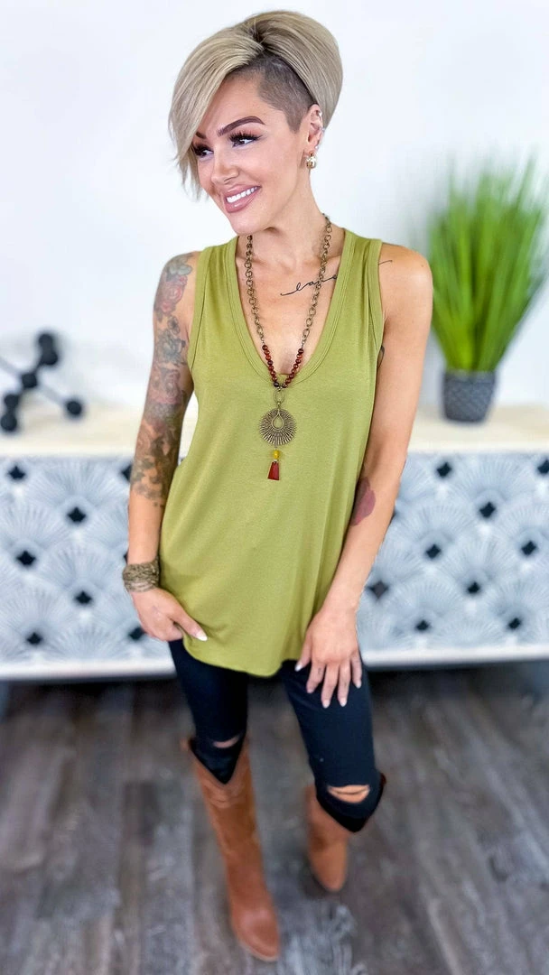 The ZigZag Stripe Green Stellar Time Tank