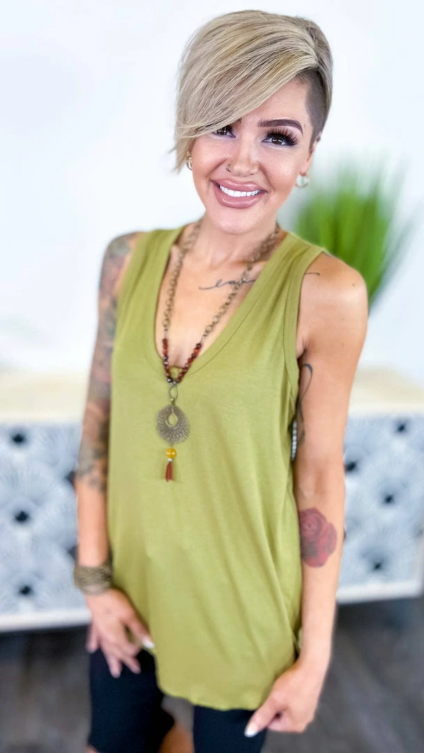 The ZigZag Stripe Green Stellar Time Tank