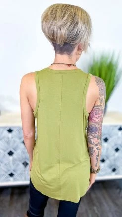 The ZigZag Stripe Green Stellar Time Tank