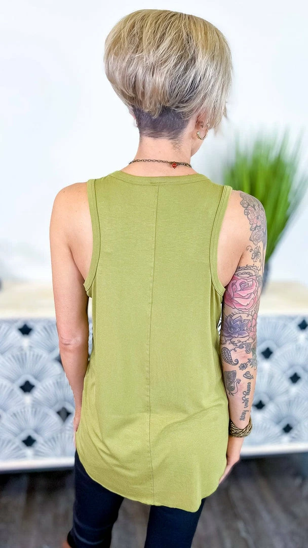 The ZigZag Stripe Green Stellar Time Tank