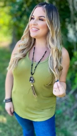 The ZigZag Stripe Green Stellar Time Tank