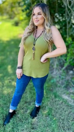 The ZigZag Stripe Green Stellar Time Tank