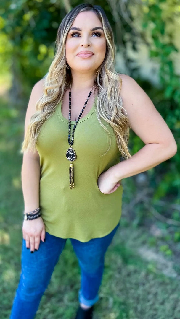 The ZigZag Stripe Green Stellar Time Tank