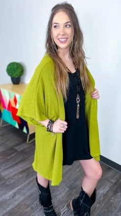 The ZigZag Stripe Green Subtle Style Cardigan
