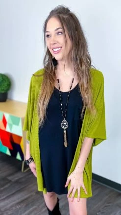 The ZigZag Stripe Green Subtle Style Cardigan