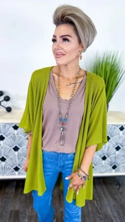 The ZigZag Stripe Green Subtle Style Cardigan