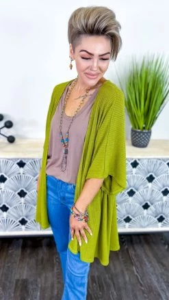 The ZigZag Stripe Green Subtle Style Cardigan