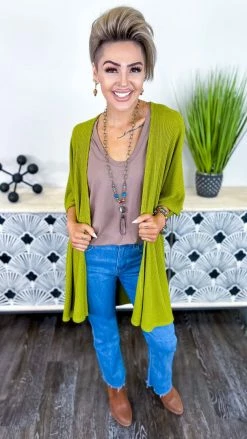 The ZigZag Stripe Green Subtle Style Cardigan