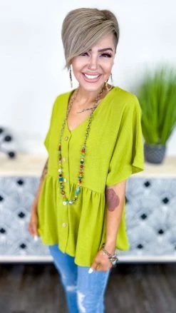 The ZigZag Stripe TOPS & TUNICS Green Trip To Venice Top