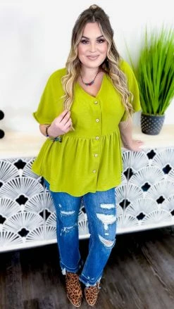 The ZigZag Stripe TOPS & TUNICS Green Trip To Venice Top