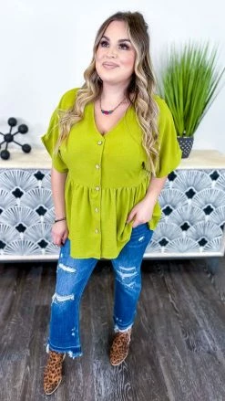 The ZigZag Stripe TOPS & TUNICS Green Trip To Venice Top