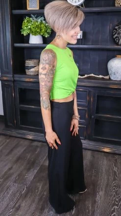 Zenana TOPS & TUNICS Green Twisted Feelings Tank [NO RETURNS]