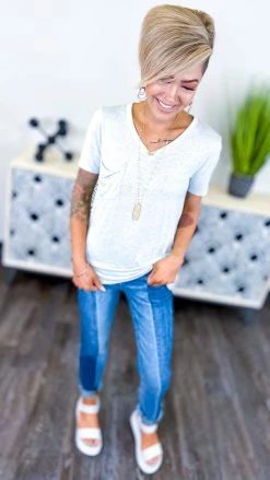 The ZigZag Stripe Grey Daily Visit Top