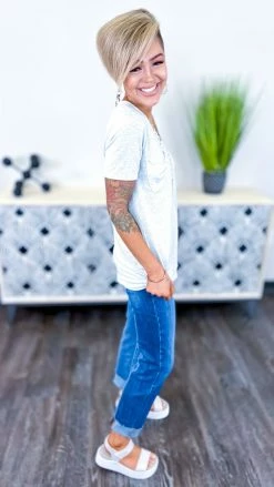 The ZigZag Stripe Grey Daily Visit Top