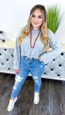 The ZigZag Stripe TOPS & TUNICS Grey Dreamy Details Top