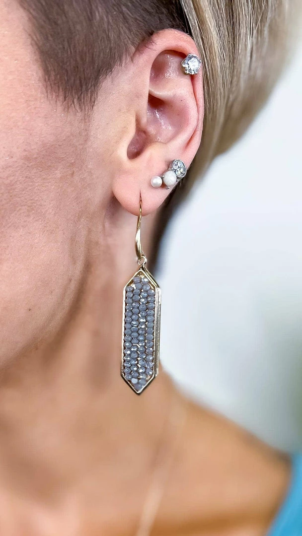 Southern Grace Grey Girls' Night Earrings ACCESSORIES