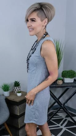 The ZigZag Stripe Grey In My Favor Dress DRESSES