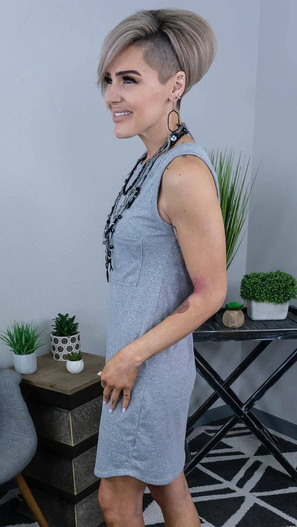 The ZigZag Stripe Grey In My Favor Dress DRESSES