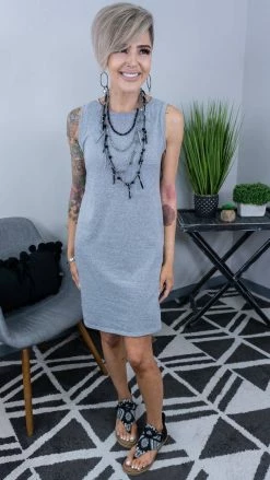 The ZigZag Stripe Grey In My Favor Dress DRESSES