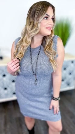 The ZigZag Stripe Grey Next One Up Dress [NO RETURNS] DRESSES