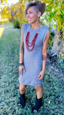 The ZigZag Stripe Grey Next One Up Dress [NO RETURNS] DRESSES