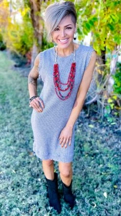 The ZigZag Stripe Grey Next One Up Dress [NO RETURNS] DRESSES