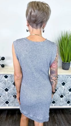 The ZigZag Stripe Grey Next One Up Dress [NO RETURNS] DRESSES