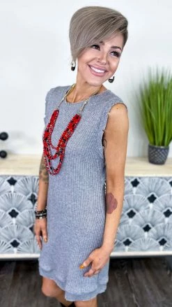 The ZigZag Stripe Grey Next One Up Dress [NO RETURNS] DRESSES