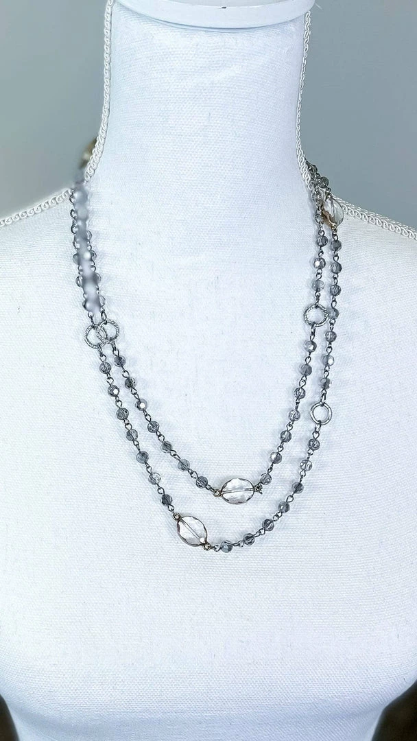 Lost & Found ACCESSORIES Grey Raelyn Necklace