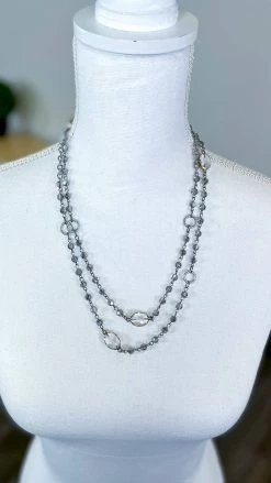 Lost & Found ACCESSORIES Grey Raelyn Necklace