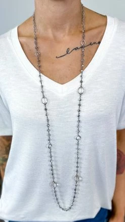 Lost & Found ACCESSORIES Grey Raelyn Necklace