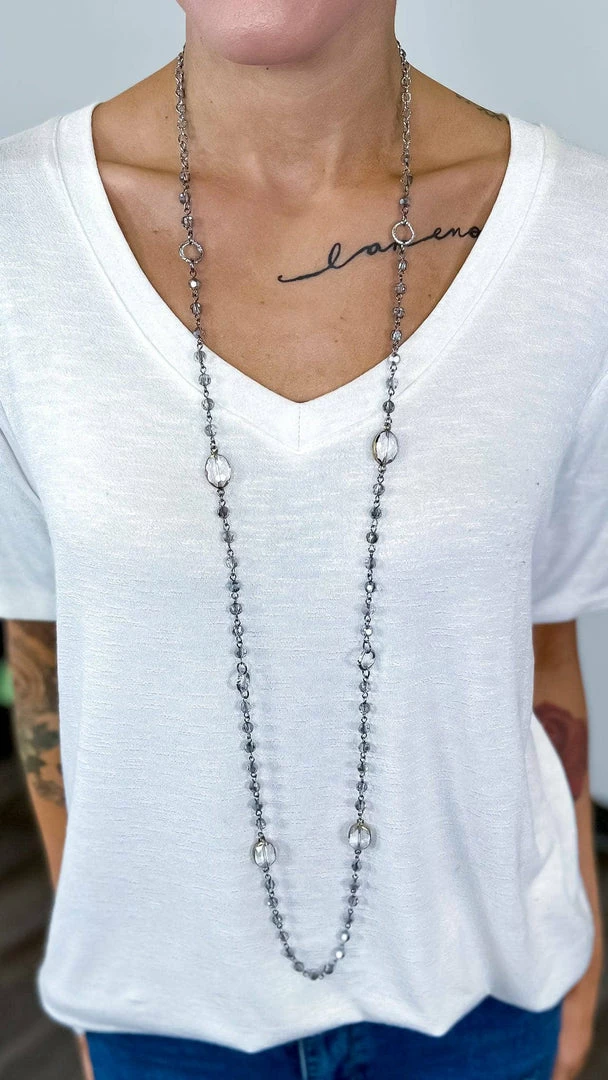 Lost & Found ACCESSORIES Grey Raelyn Necklace