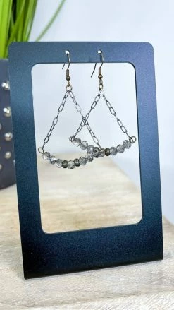 Lost & Found ACCESSORIES Grey Sophie Crystal Earrings