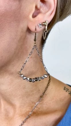 Lost & Found ACCESSORIES Grey Sophie Crystal Earrings