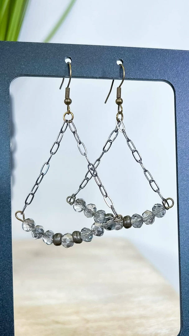 Lost & Found ACCESSORIES Grey Sophie Crystal Earrings