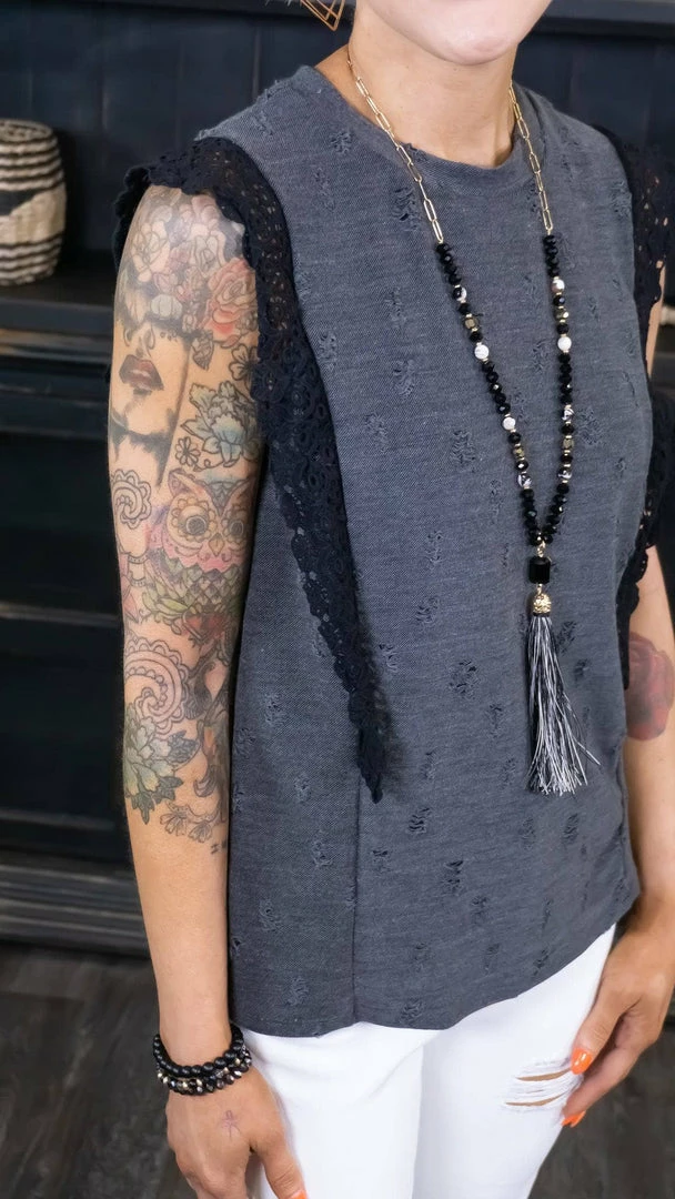 Sugarfox TOPS & TUNICS Heading Backstage Top