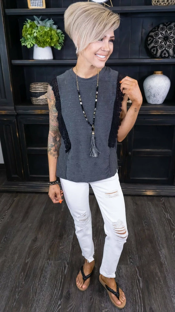 Sugarfox TOPS & TUNICS Heading Backstage Top