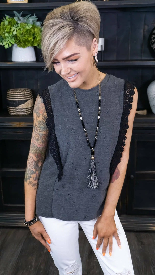 Sugarfox TOPS & TUNICS Heading Backstage Top