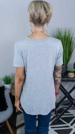 The ZigZag Stripe Heather Grey Favorite Basic Top [NO RETURNS] TOPS & TUNICS