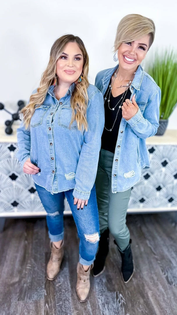 The ZigZag Stripe TOPS & TUNICS In My Favor Denim Top