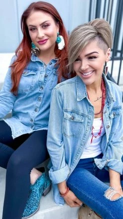 The ZigZag Stripe TOPS & TUNICS In My Favor Denim Top