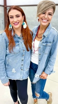 The ZigZag Stripe TOPS & TUNICS In My Favor Denim Top