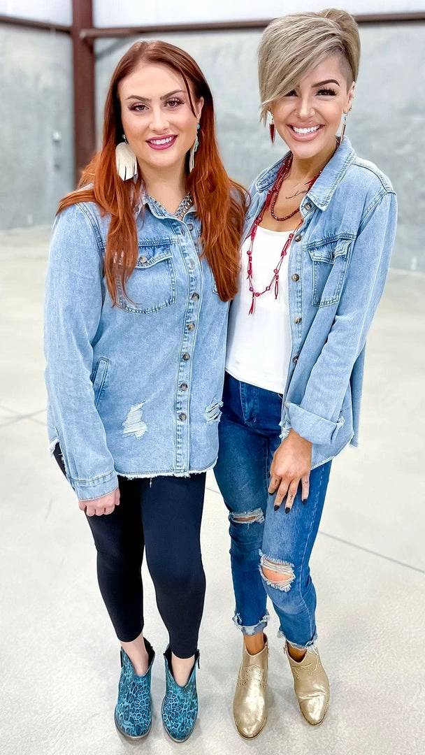 The ZigZag Stripe TOPS & TUNICS In My Favor Denim Top