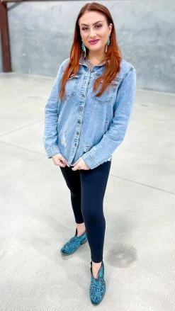 The ZigZag Stripe TOPS & TUNICS In My Favor Denim Top